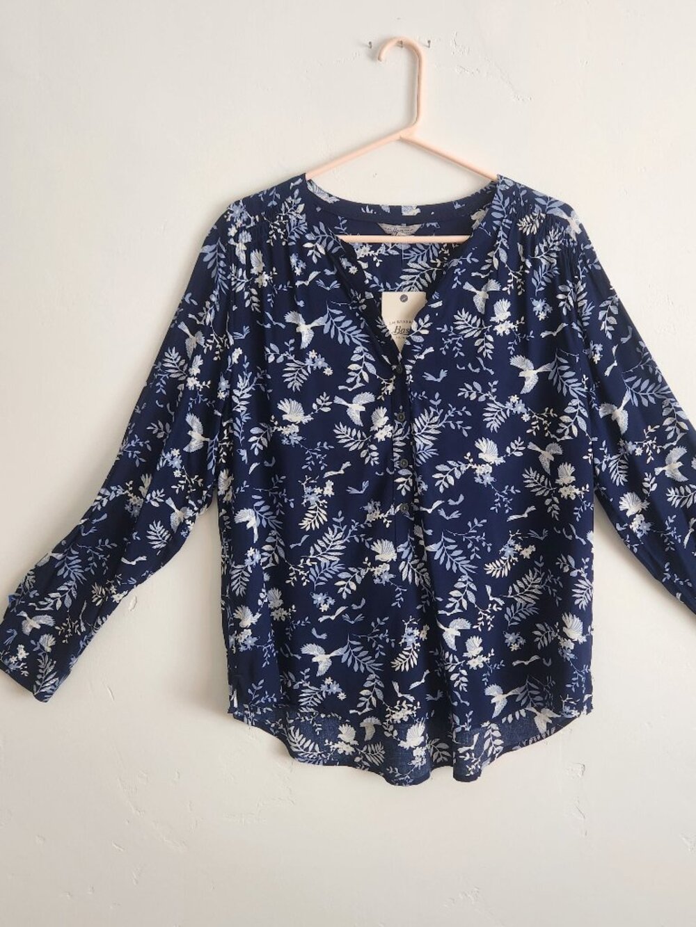 NWT Bass half button up blouse, size XL
